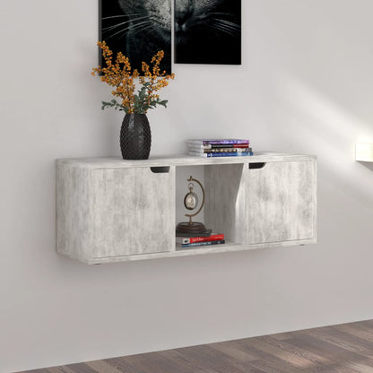 Meuble TV vidaXL gris béton 88,5x27,5x30,5 cm bois d'ingénierie