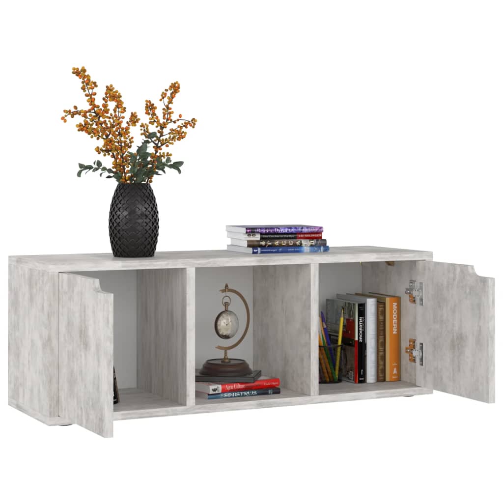 Meuble TV vidaXL gris béton 88,5x27,5x30,5 cm bois d'ingénierie