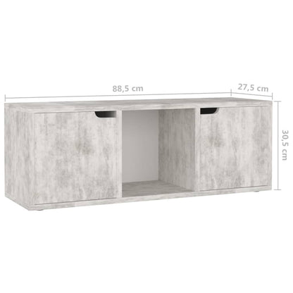 Meuble TV vidaXL gris béton 88,5x27,5x30,5 cm bois d'ingénierie