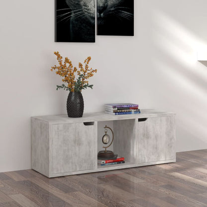 Meuble TV vidaXL gris béton 88,5x27,5x30,5 cm bois d'ingénierie