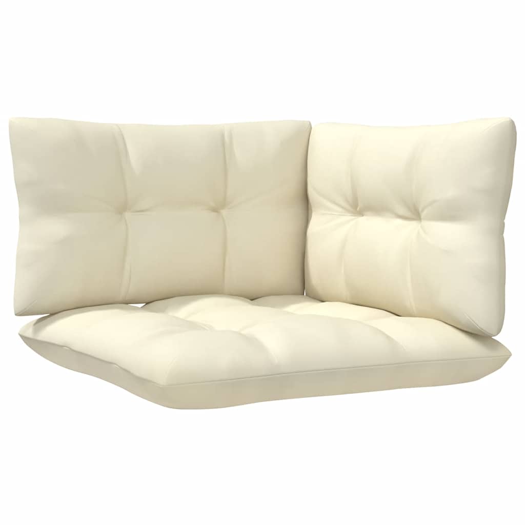 vidaXL Garten-Ecksofa mit Kissen in Creme Massivholz Kiefer