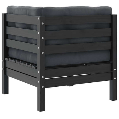 vidaXL Canapé d'angle de jardin avec coussins anthracite Gris Bois de pin massif