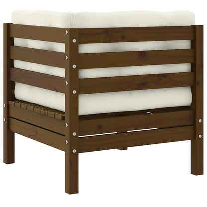 vidaXL Garten-Ecksofa mit Kissen Honigbraun Massivholz Kiefer