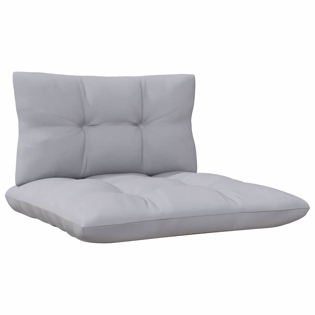 vidaXL Canapé d'angle de jardin avec coussins gris Bois de pin massif