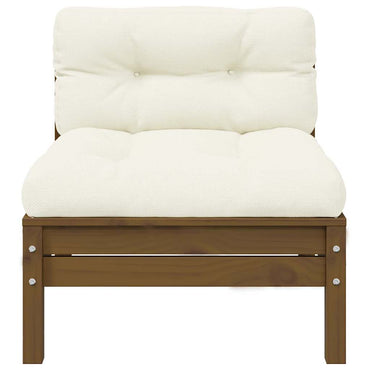 vidaXL Garten-Mittelsofa mit Kissen in Honigbraun Massivholz Kiefer