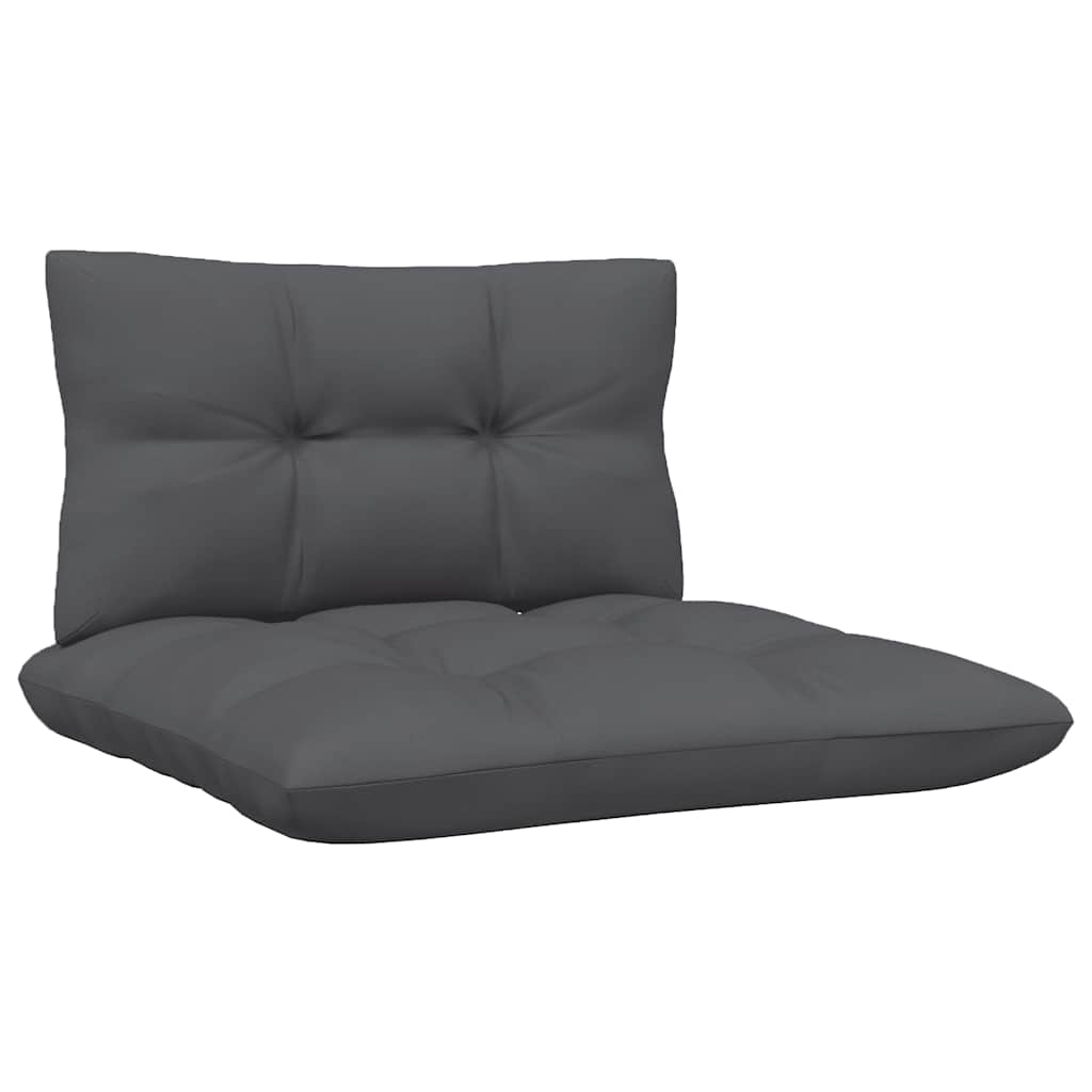 vidaXL Garten-Mittelsofa mit Kissen Schwarz Massivholz Kiefer