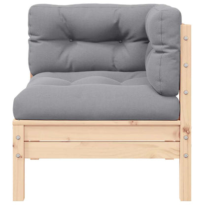 vidaXL Canapé de jardin 2 places avec coussins gris Bois de pin massif