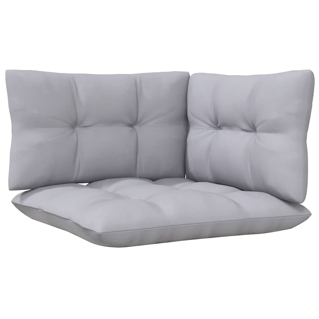 vidaXL Canapé de jardin 2 places avec coussins gris Bois de pin massif