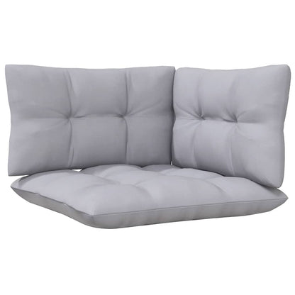 vidaXL Canapé de jardin 2 places avec coussins gris Bois de pin massif