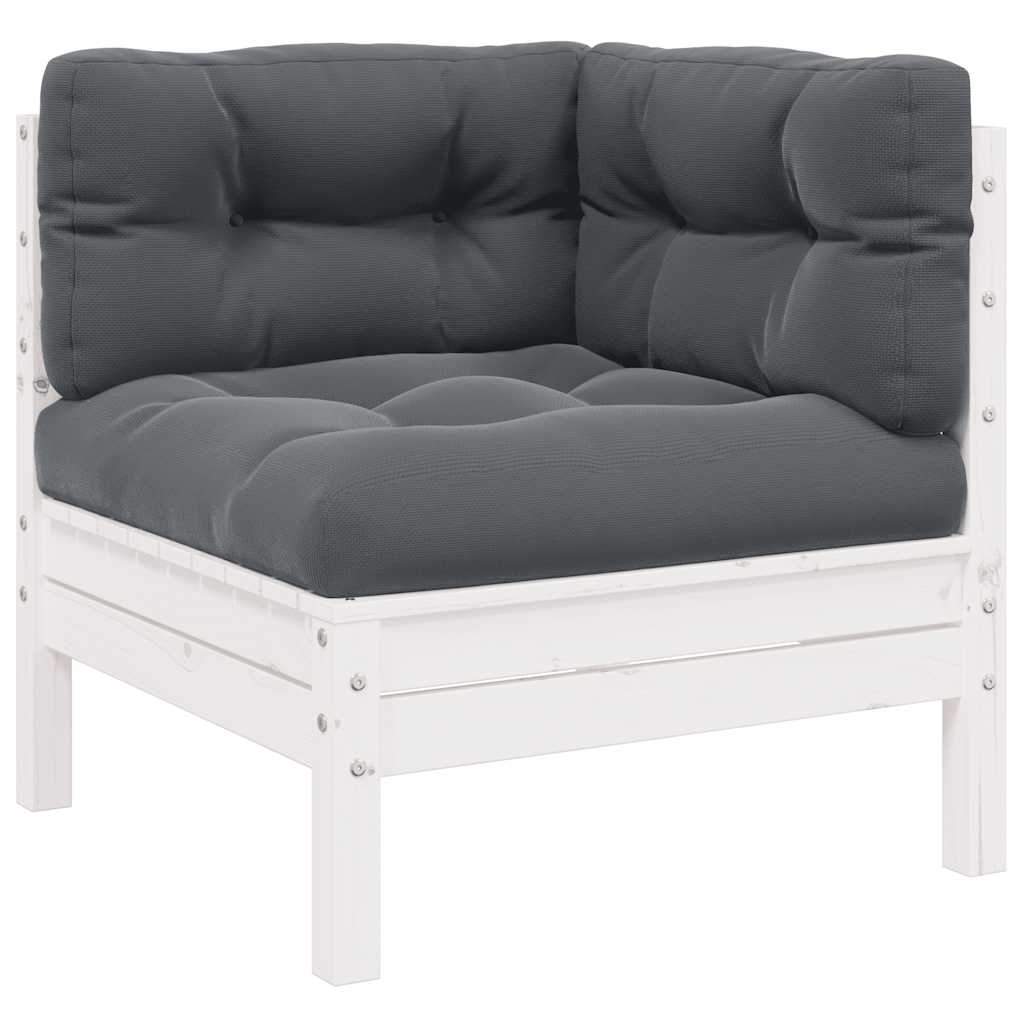 vidaXL Gartensofa 2-Sitzer mit Kissen in Weiß Massivholz Kiefer