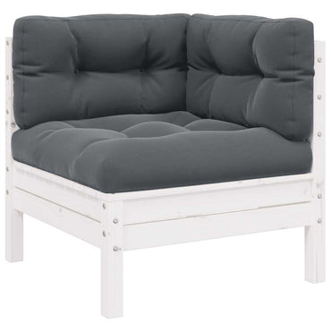 vidaXL Gartensofa 2-Sitzer mit Kissen in Weiß Massivholz Kiefer