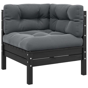 vidaXL 2-Sitzer-Gartensofa mit Kissen Grau Massivholz Kiefer