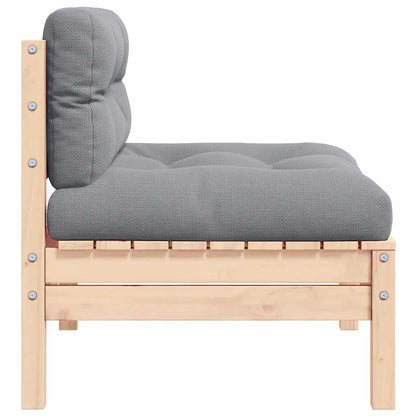 vidaXL 2-Sitzer-Gartensofa mit Grauen Kissen Massivholz Kiefer