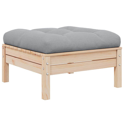 vidaXL Gartensofa 2-Sitzer mit Kissen in Grau Massivholz Kiefer