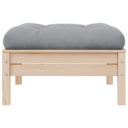 vidaXL Gartensofa 2-Sitzer mit Kissen in Grau Massivholz Kiefer