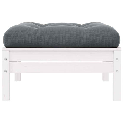 vidaXL 2-Sitzer-Gartensofa mit Kissen Weiß Massivholz Kiefer