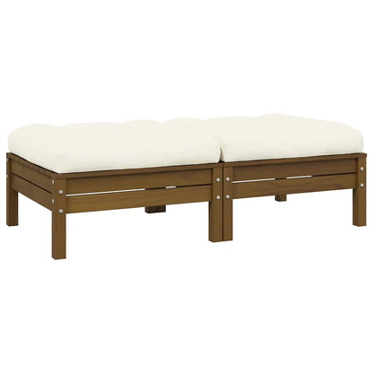 vidaXL Gartensofa 2-Sitzer mit Creme Kissen Massivholz Kiefer