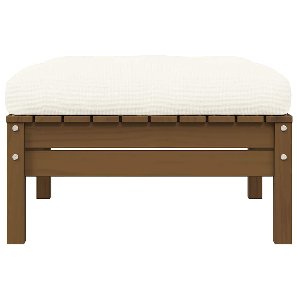 vidaXL Gartensofa 2-Sitzer mit Creme Kissen Massivholz Kiefer