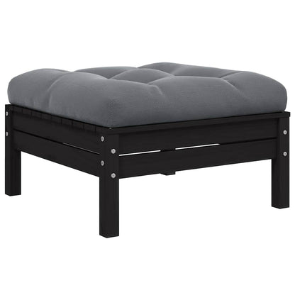 vidaXL Gartensofa 2-Sitzer mit Kissen in Schwarz Massivholz Kiefer