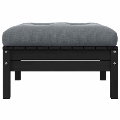 vidaXL Gartensofa 2-Sitzer mit Kissen in Schwarz Massivholz Kiefer