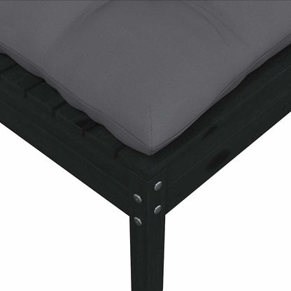 vidaXL Gartensofa 2-Sitzer mit Kissen in Schwarz Massivholz Kiefer
