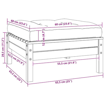 vidaXL Gartensofa 2-Sitzer mit Kissen in Schwarz Massivholz Kiefer