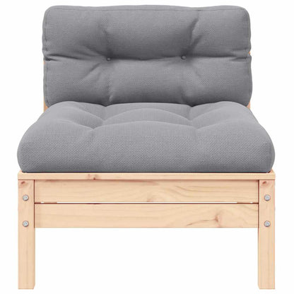 vidaXL 3-tlg. Garten-Lounge-Set mit Grauen Kissen Kiefer Massivholz