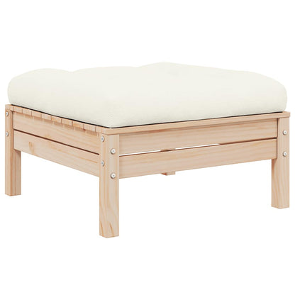 vidaXL 3-tlg. Garten-Lounge-Set mit Kissen in Creme Massivholz Kiefer