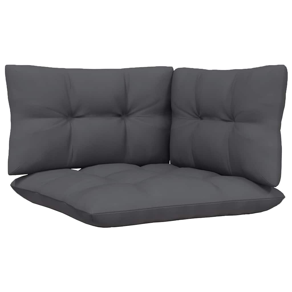 vidaXL Ensemble de salon de jardin 3 pcs avec coussins Blanc Bois de pin massif