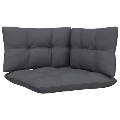 vidaXL Ensemble de salon de jardin 3 pcs avec coussins Blanc Bois de pin massif