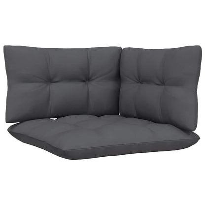 vidaXL 3-tlg. Garten-Lounge-Set mit Kissen Grau Kiefer Massivholz