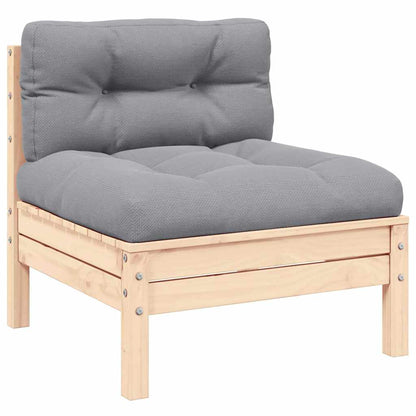 vidaXL 3-tlg. Garten-Lounge-Set mit Grauen Kissen Kiefer Massivholz
