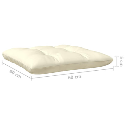 vidaXL 3-tlg. Garten-Lounge-Set mit Kissen in Creme Massivholz Kiefer