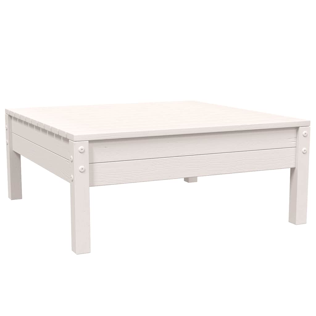 vidaXL Ensemble de salon de jardin 3 pcs avec coussins Blanc Bois de pin massif