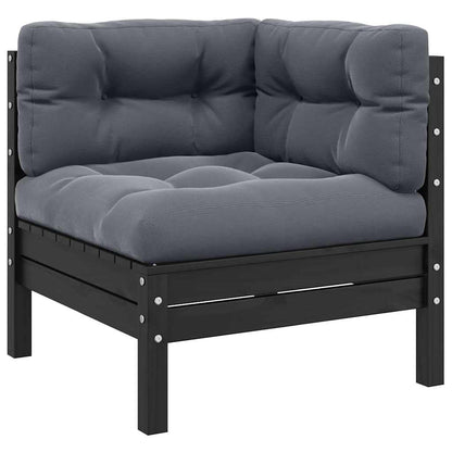 vidaXL 3-tlg. Garten-Lounge-Set mit Kissen in Grau Kiefer Massivholz