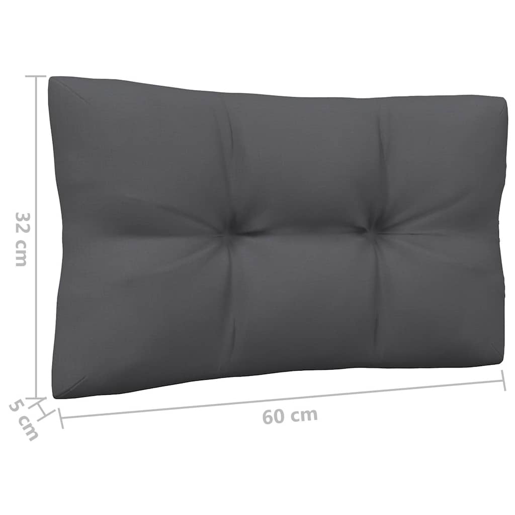 vidaXL 3-tlg. Garten-Lounge-Set mit Kissen in Grau Kiefer Massivholz