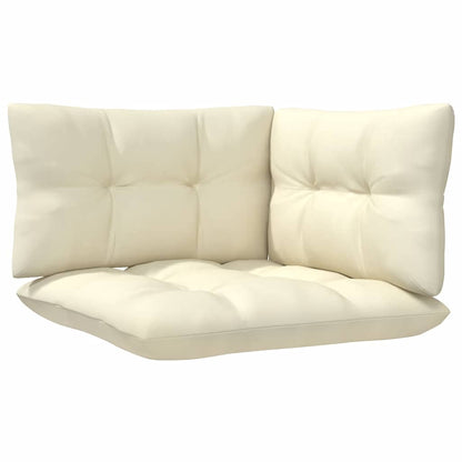 vidaXL Salon de jardin 3 pcs avec coussins crème Bois de pin massif