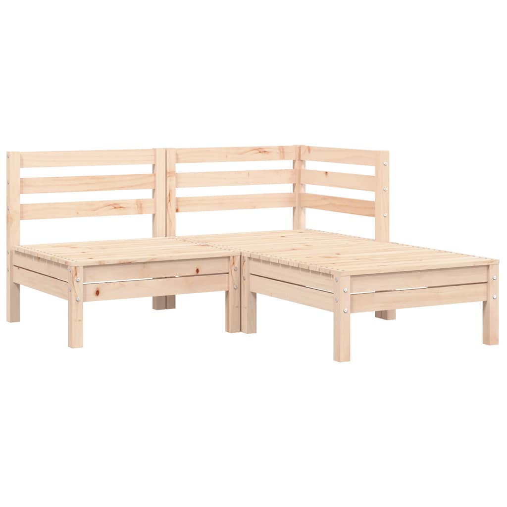 vidaXL Salon de jardin 3 pièces avec coussins gris Bois de pin massif