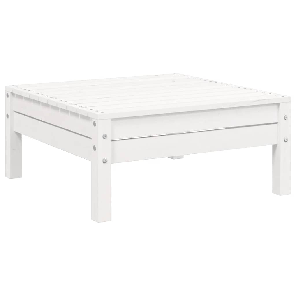 vidaXL Salon de jardin 3 pcs avec coussins Blanc Bois de pin massif