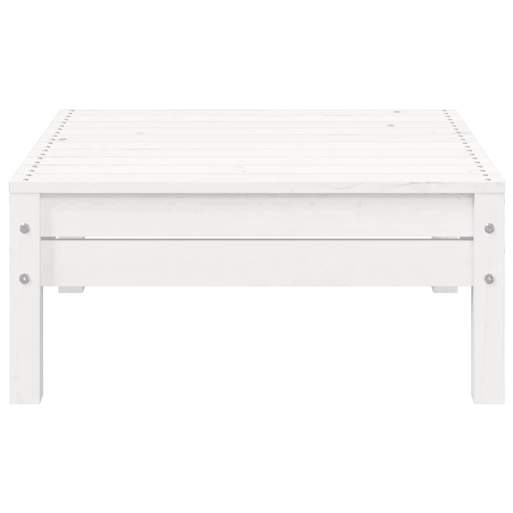 vidaXL Salon de jardin 3 pcs avec coussins Blanc Bois de pin massif