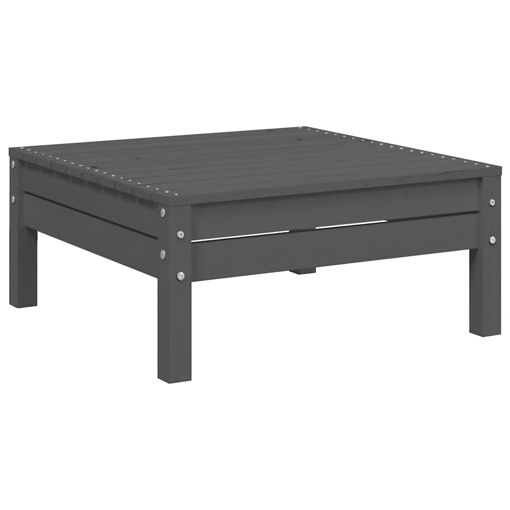 vidaXL Salon de jardin 3 pièces avec coussins Gris Bois de pin massif