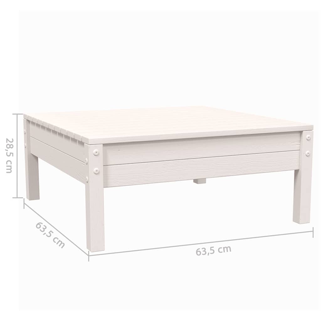 vidaXL Ensemble de salon de jardin 3 pcs avec coussins Blanc Bois de pin massif