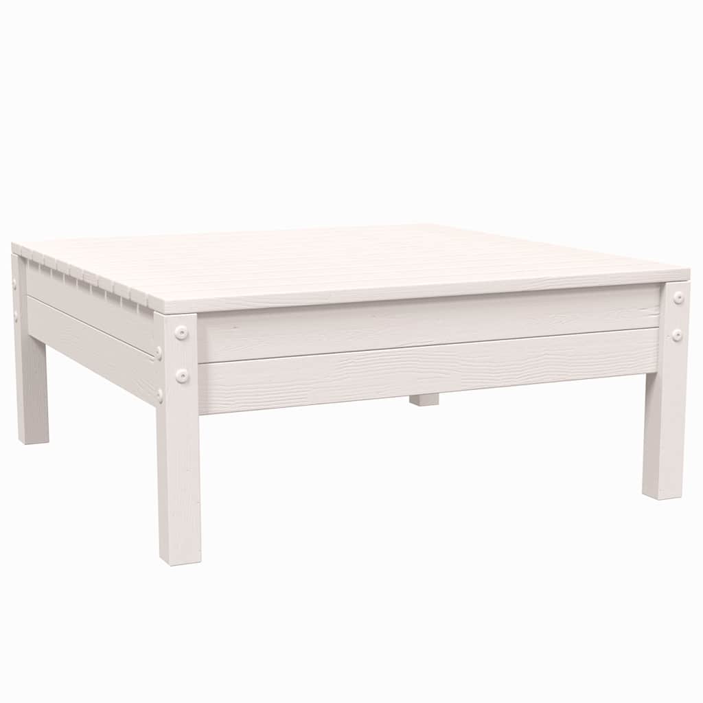 vidaXL Ensemble de salon de jardin 3 pcs avec coussins Blanc Bois de pin massif