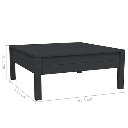 vidaXL Salon de jardin 3 pièces avec coussins Noir Bois de pin massif