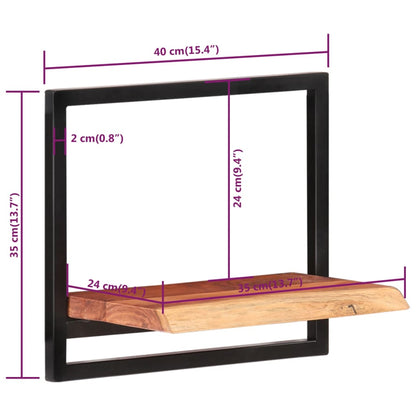vidaXL Wandregale 2 Stk. 40x24x35 cm Massivholz Akazie und Stahl