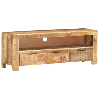 vidaXL Meuble TV 110x30x40 cm Bois de manguier brut