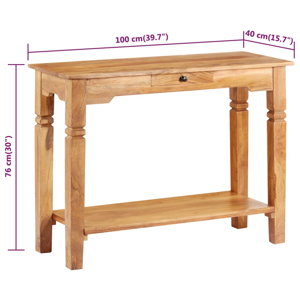 vidaXL Console 100x40x76 cm Bois d'acacia massif