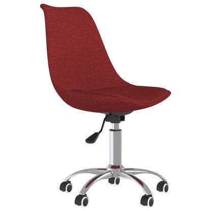vidaXL Chaises de salle à manger pivotantes 2 pcs Rouge bordeaux Tissu
