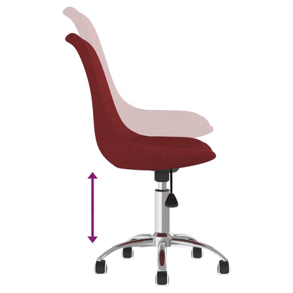vidaXL Chaises de salle à manger pivotantes 2 pcs Rouge bordeaux Tissu