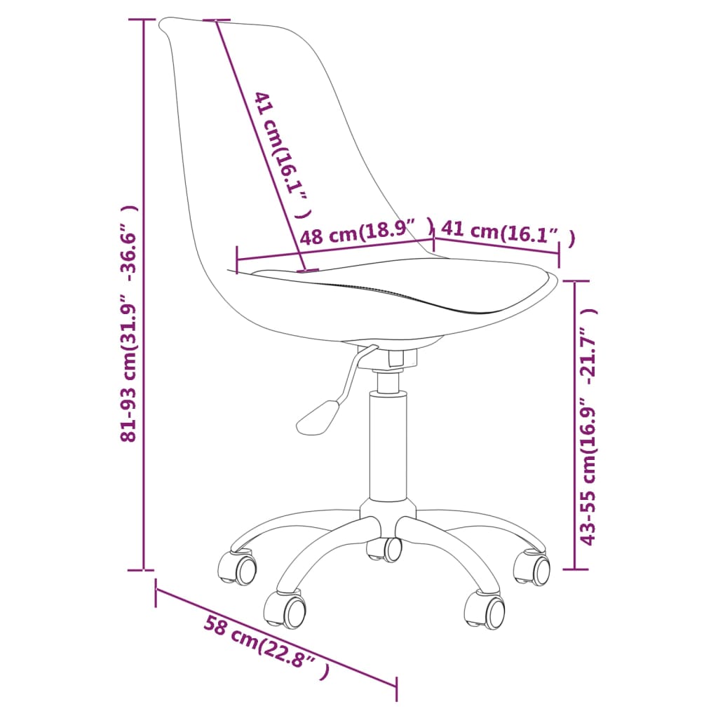 vidaXL Chaises de salle à manger pivotantes 2 pcs Rouge bordeaux Tissu